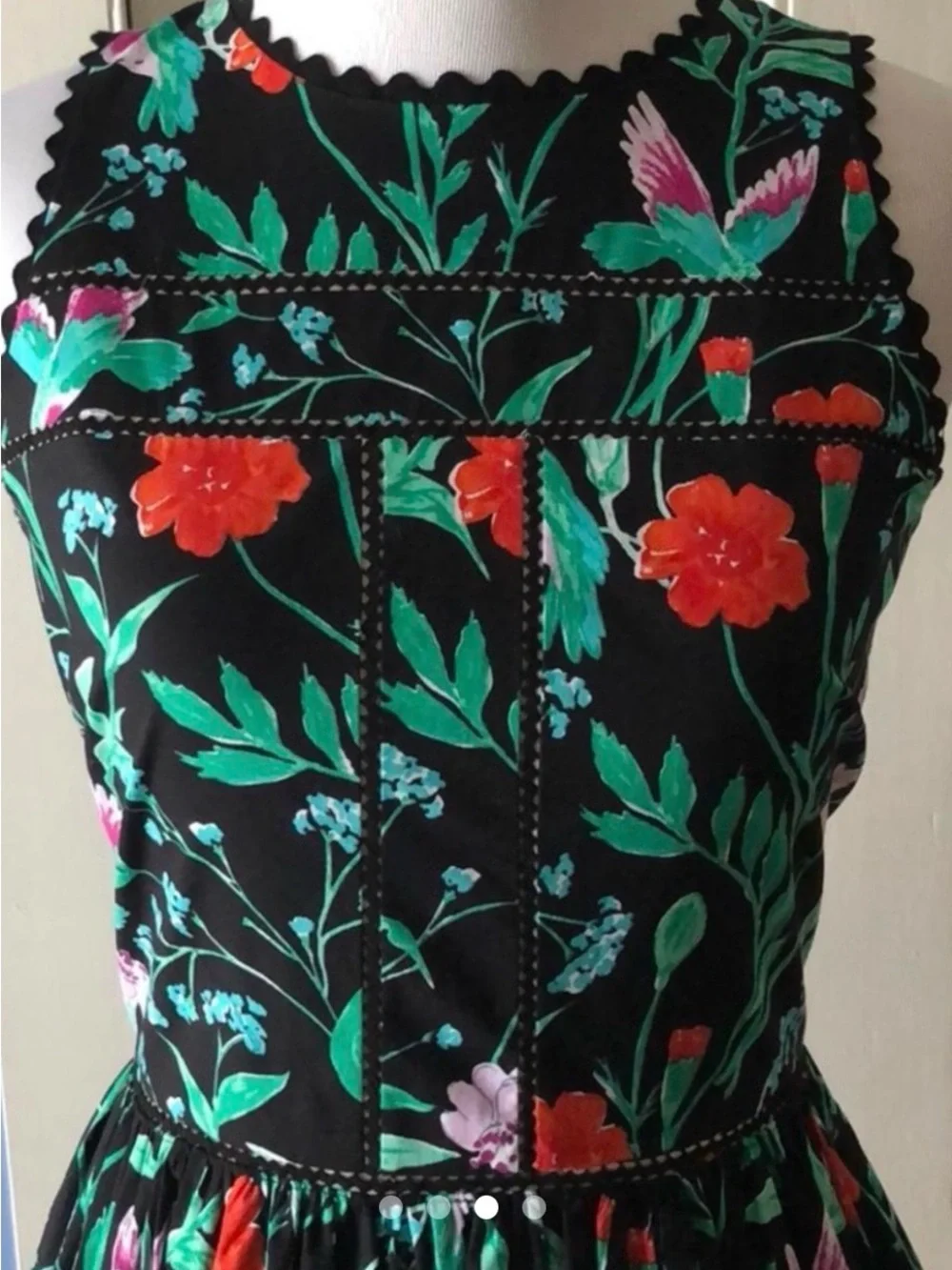 Kate Spade Jardin Poplin Hummingbird Dress